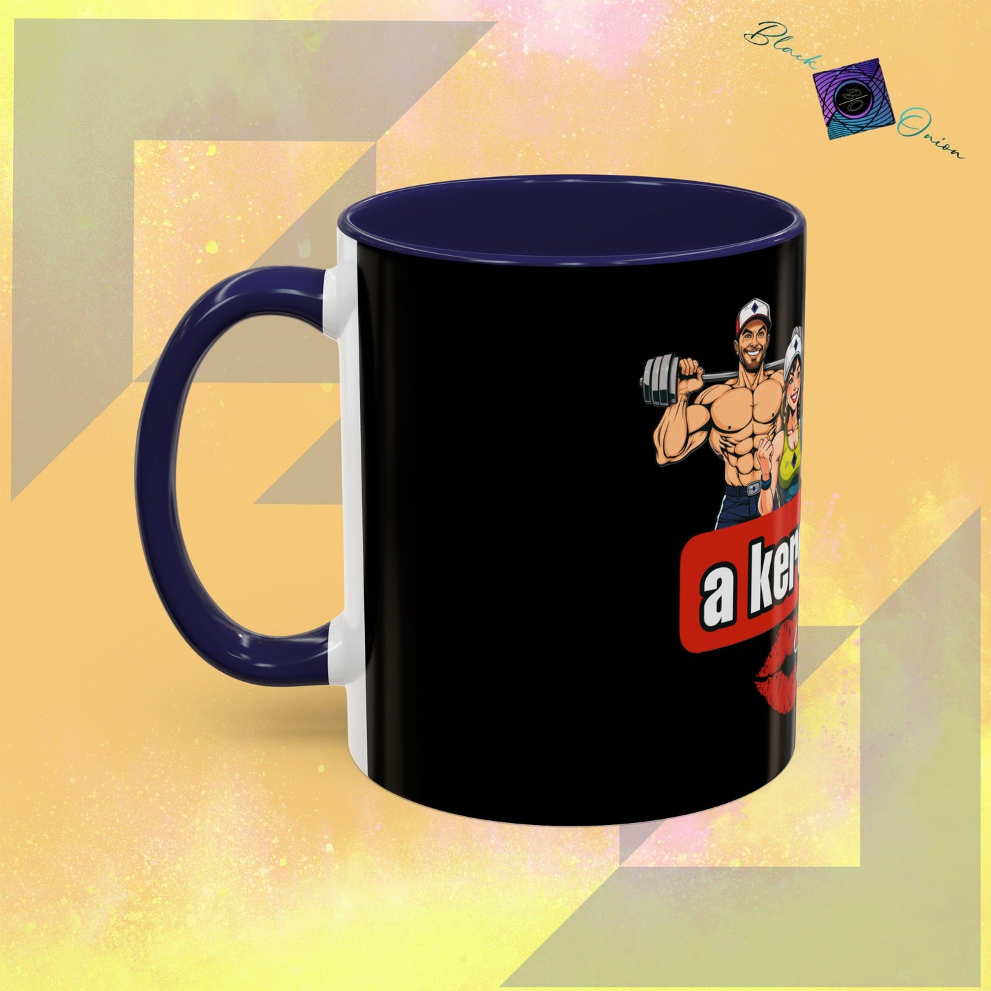 BlackOnion Coffee Mug - 11oz with Workout Motif ‘Az igazi férfi’🔥💪🫵