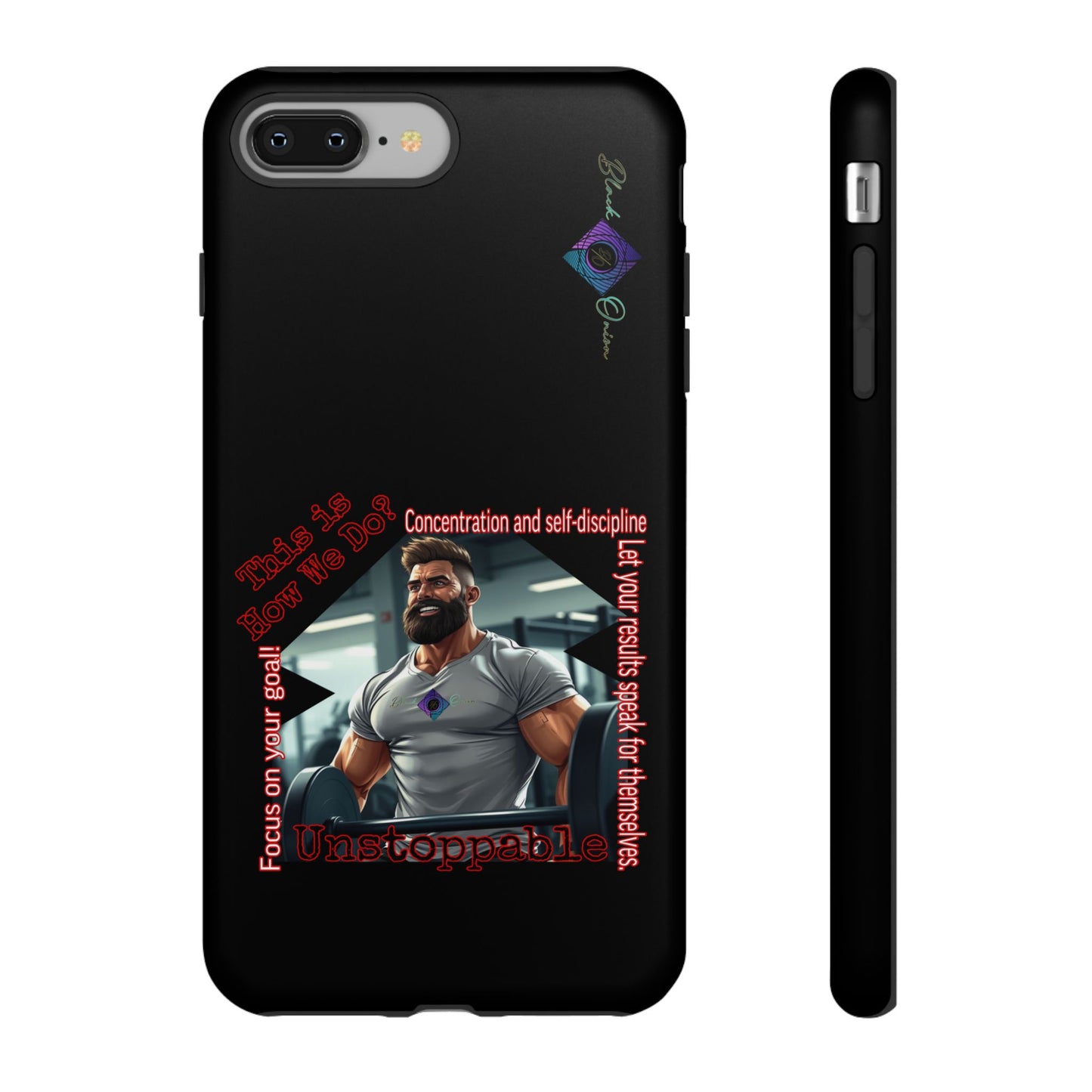 BlackOnion Brand New Phone Case - with Motivational Workout Motif’Unstoppable ‘💪🔥🫵