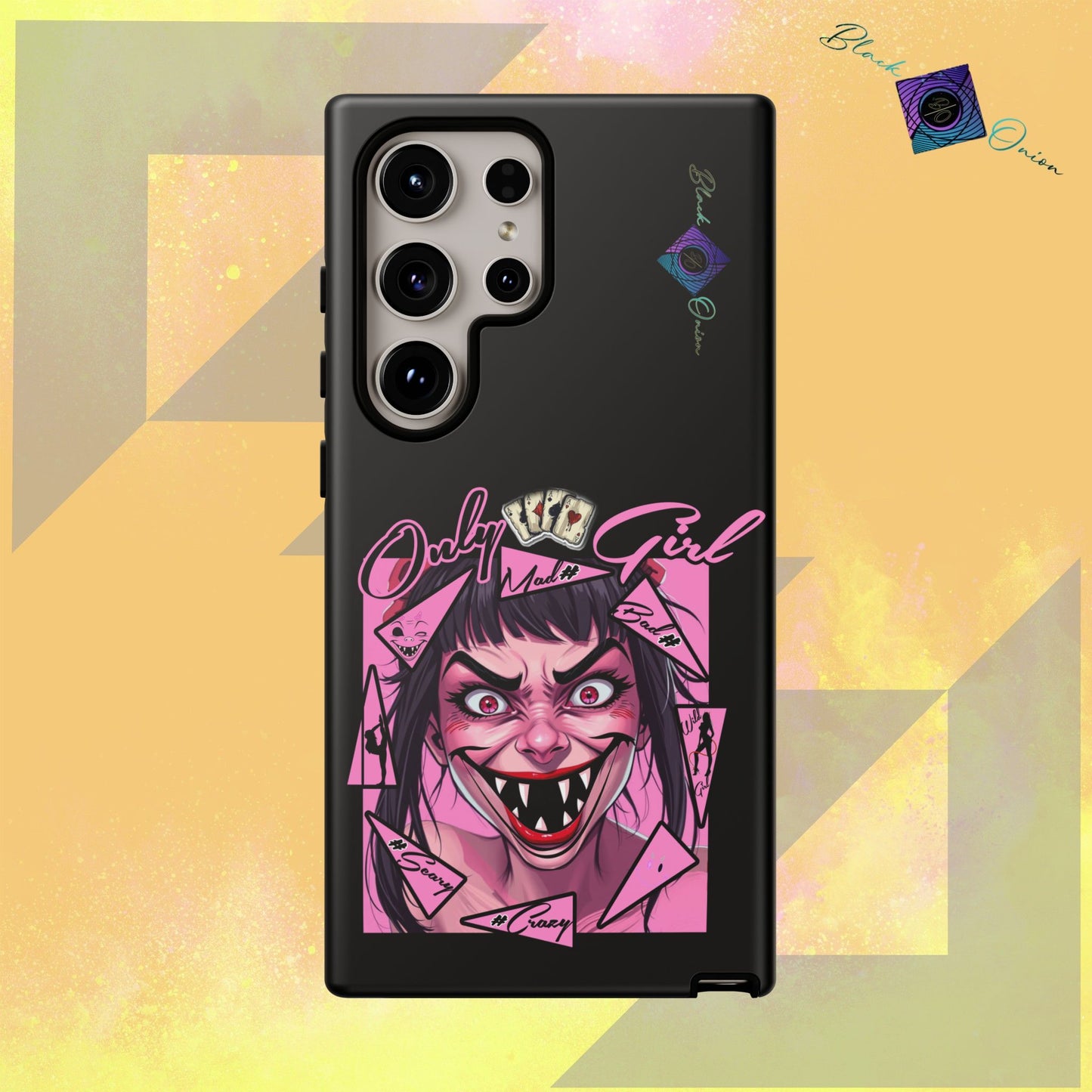BlackOnion Brand New Phone Case - with Motivational Workout Motif’ Mad Girl💋🌸 ‘🔥🫵