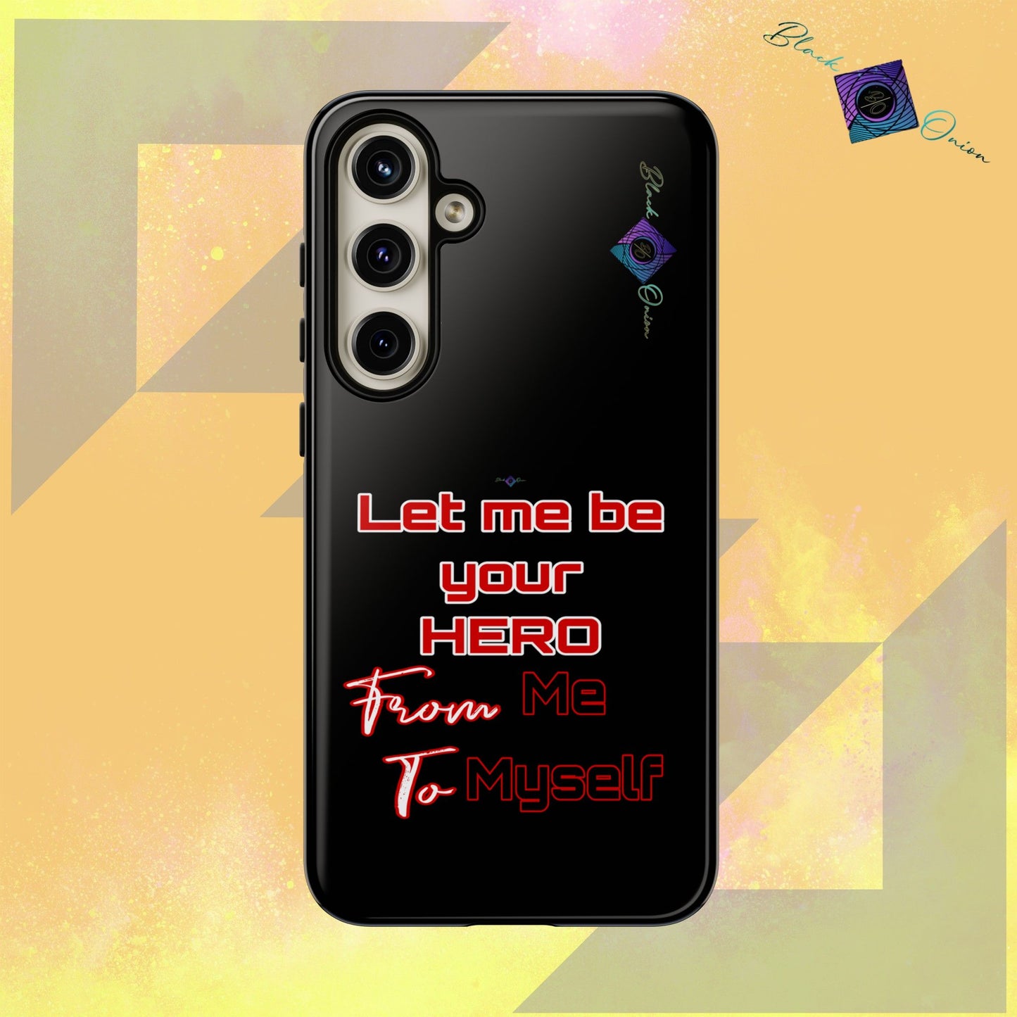 BlackOnion Brand New Phone Case - with Motivational Workout Motif’Let me be your Hero ‘💪🔥🫵