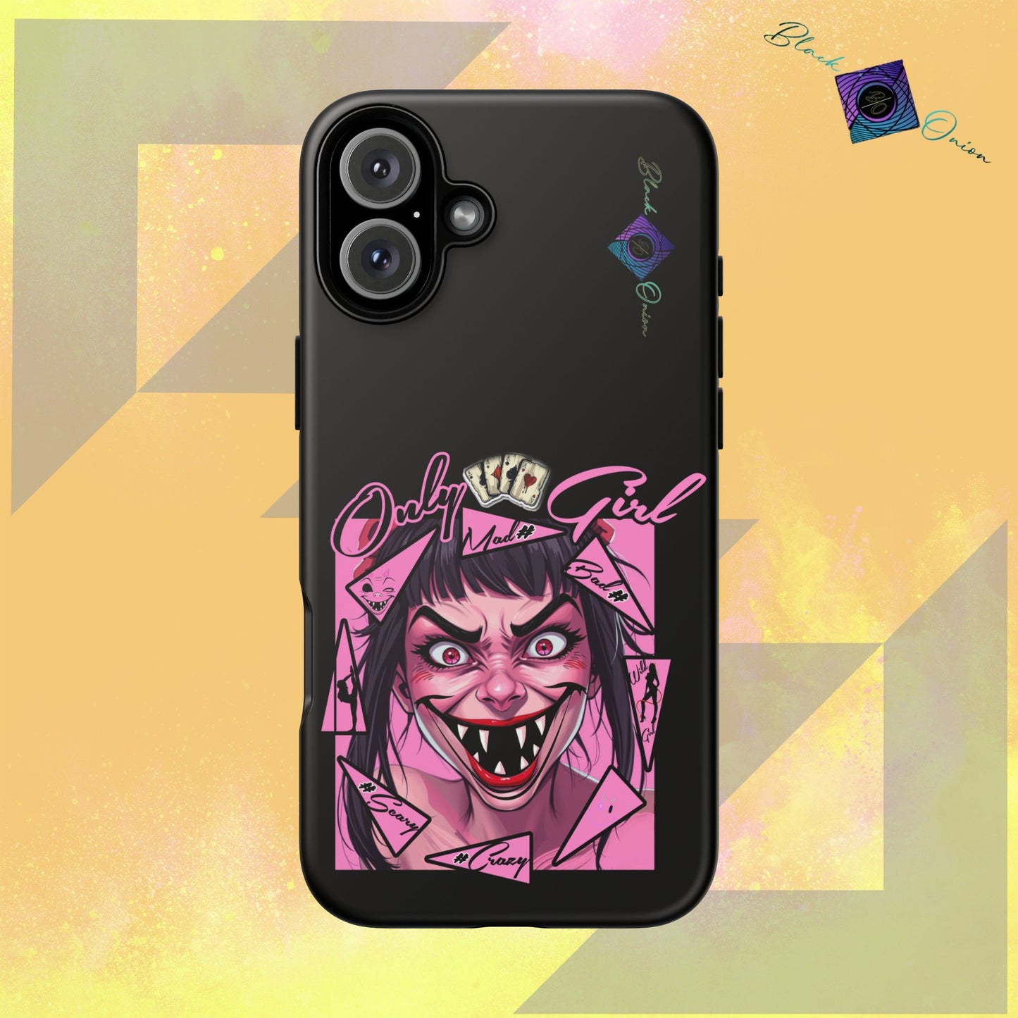 BlackOnion Brand New Phone Case - with Motivational Workout Motif’ Mad Girl💋🌸 ‘🔥🫵