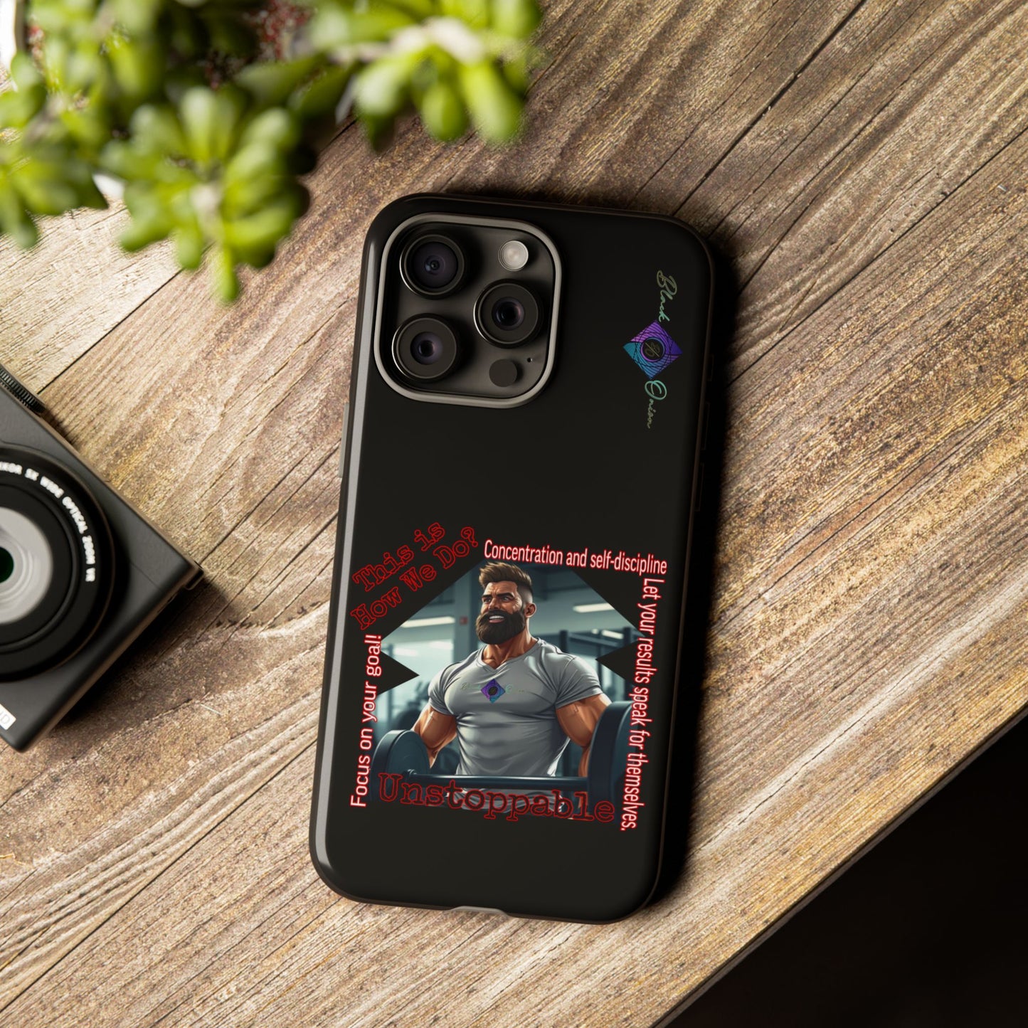 BlackOnion Brand New Phone Case - with Motivational Workout Motif’Unstoppable ‘💪🔥🫵