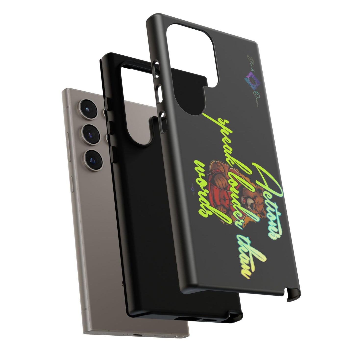 BlackOnion Brand New Phone Case - with Motivational Workout Motif ‘Actions speak lauder ‘💪🔥🫵