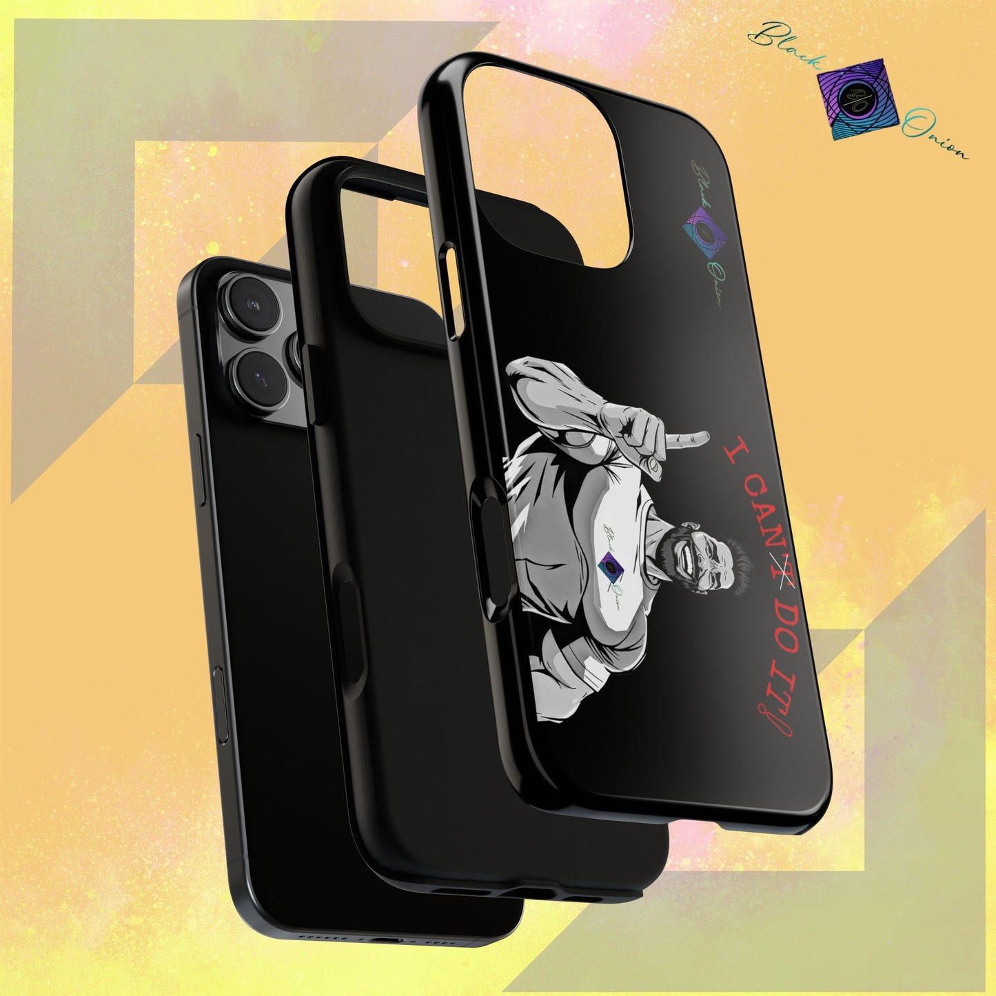 BlackOnion Brand New Phone Case - with Motivational Workout Motif’I Can Do It ‘💪🔥🫵