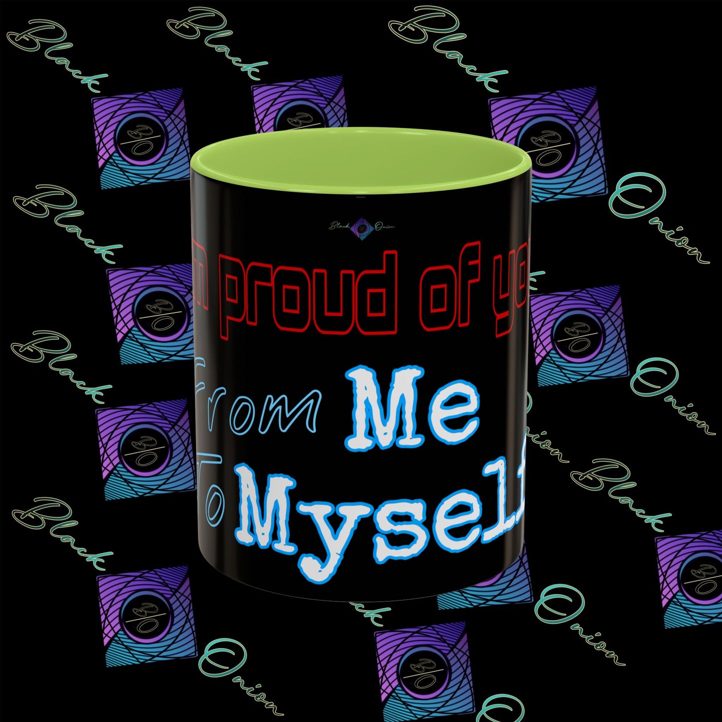 BlackOnion Coffee Mug 2 with Workout Motif ‘ I’m proud of you’🫵🔥💪