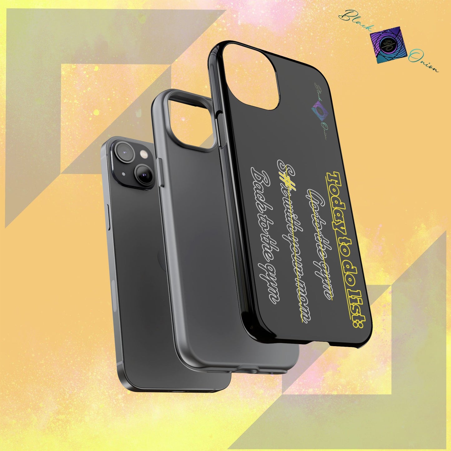 BlackOnion Brand New Phone Case - with Motivational Workout Motif’Today to do list ‘💪🔥🫵