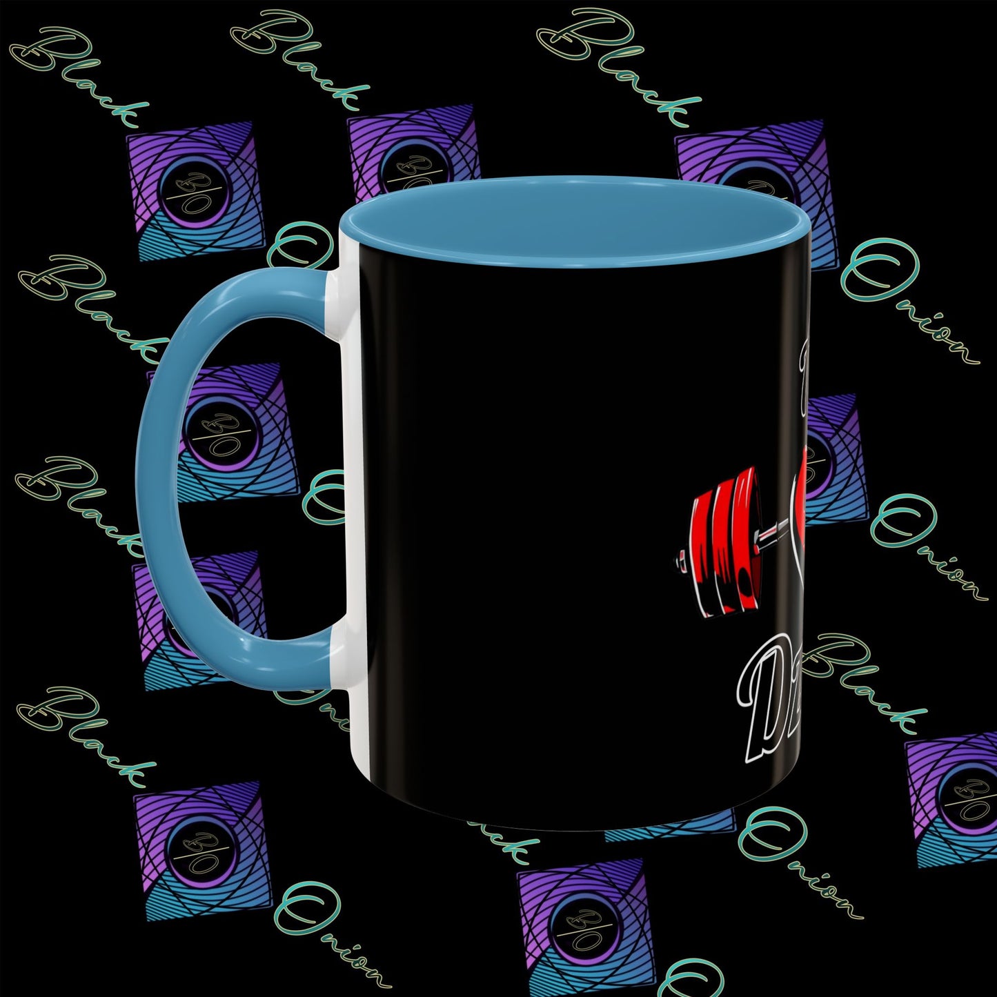 BlackOnion Coffee Mug - 11oz with Workout Motif ‘ÁjjLávDzsi’🔥💪🫵