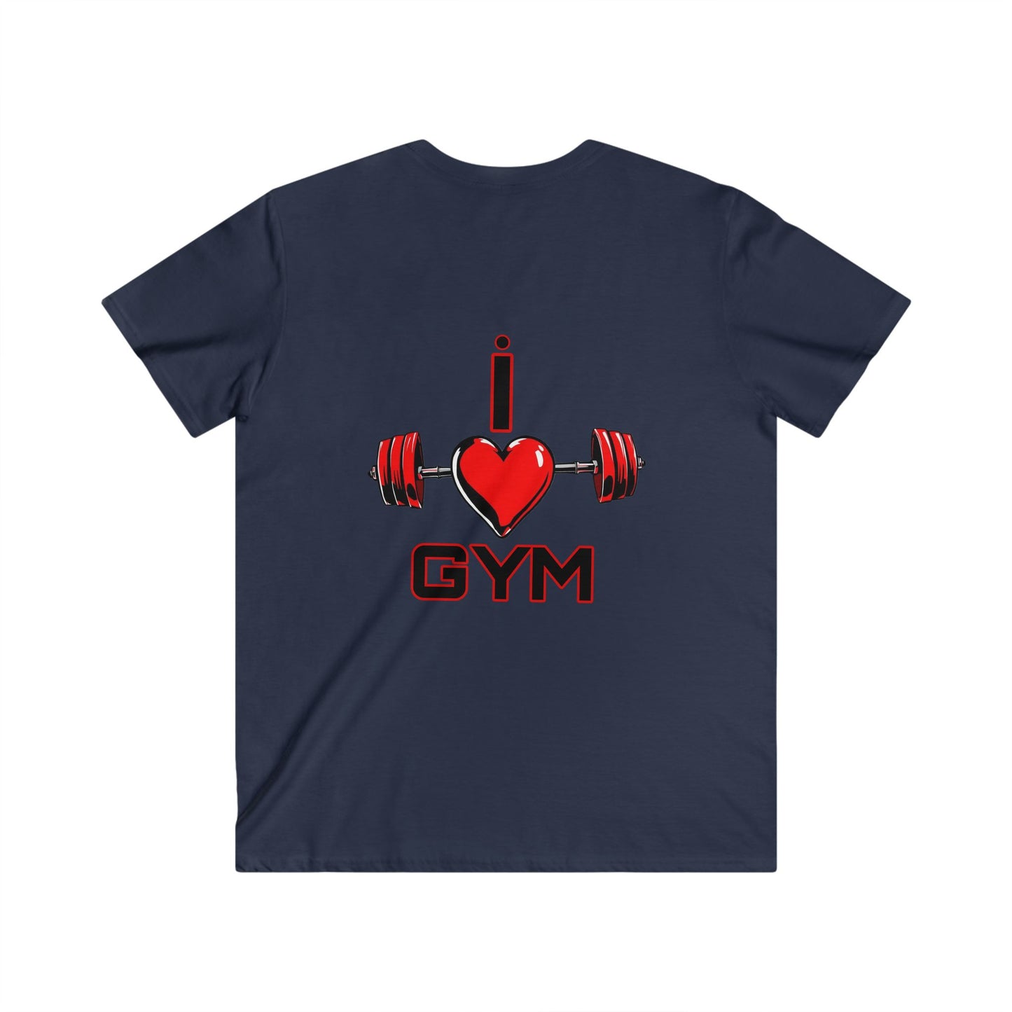BlackOnion Men's V-Neck T-Shirt with Workout Motif ‘I Love Gym’💪🔥🫵