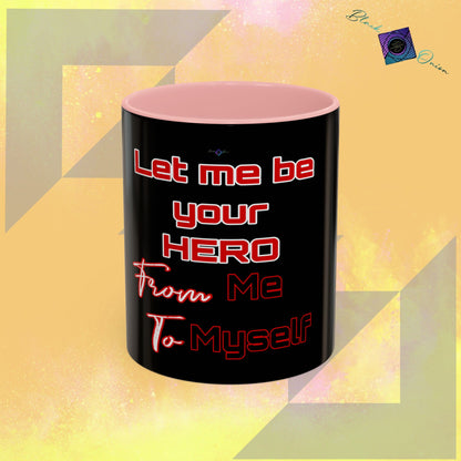 BlackOnion Coffee Mug - 11oz with Workout Motif ‘Let me be your Hero’🔥💪🫵
