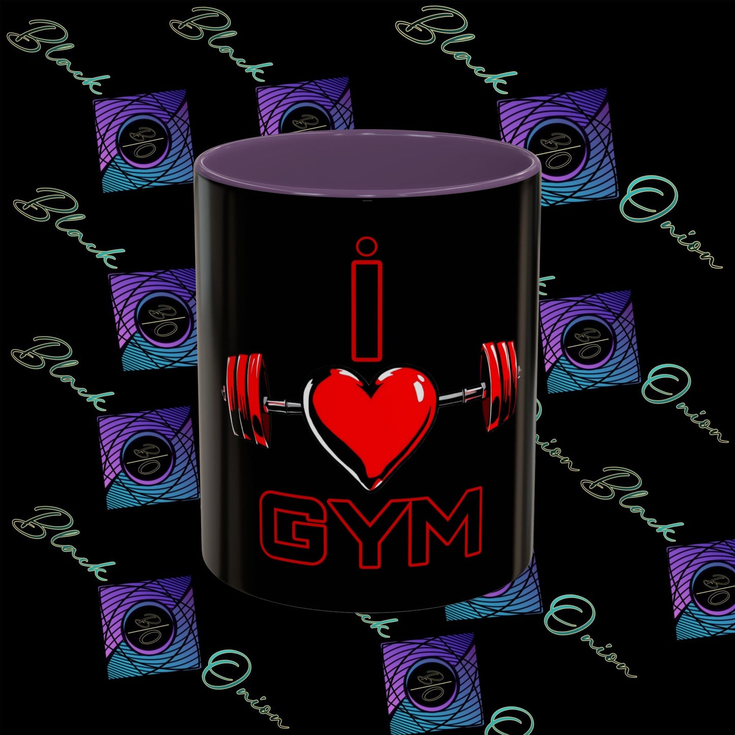 BlackOnion Coffee Mug Serial 2 with Workout Motif ‘I Love Gym ’🫵🔥💪
