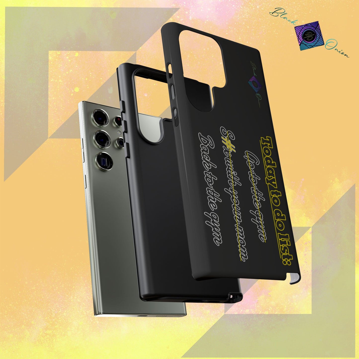 BlackOnion Brand New Phone Case - with Motivational Workout Motif’Today to do list ‘💪🔥🫵