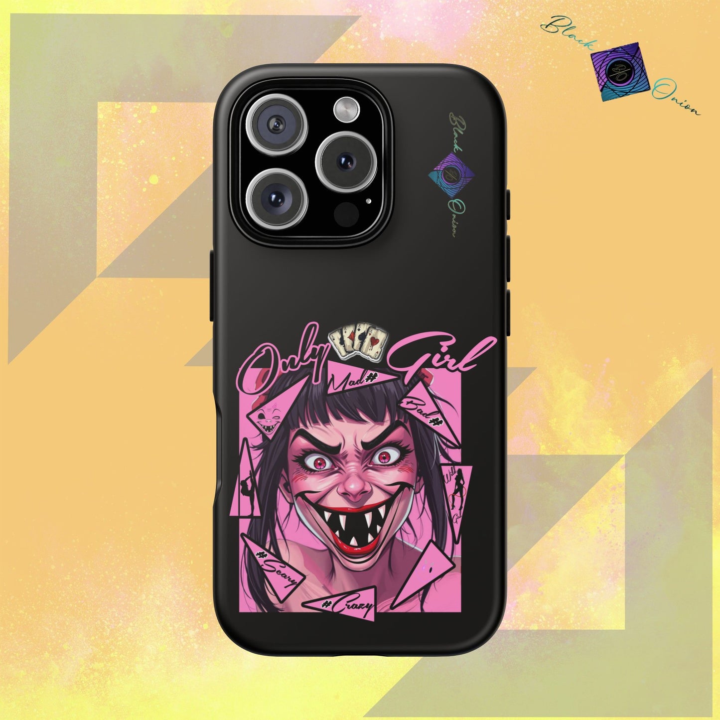 BlackOnion Brand New Phone Case - with Motivational Workout Motif’ Mad Girl💋🌸 ‘🔥🫵