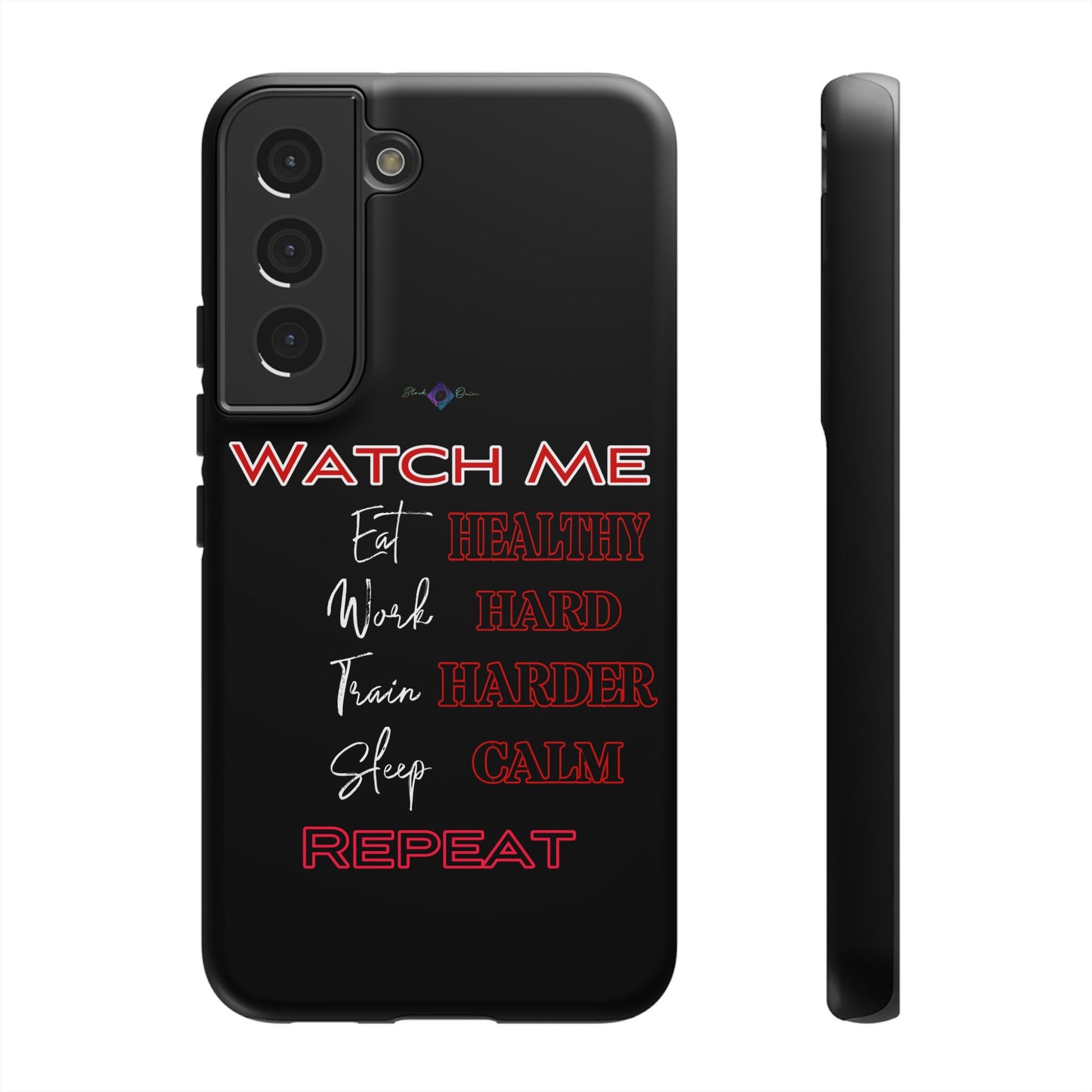 BlackOnion Phone Case -with Motivational Motif  'Watch Me' 💪🔥🫵