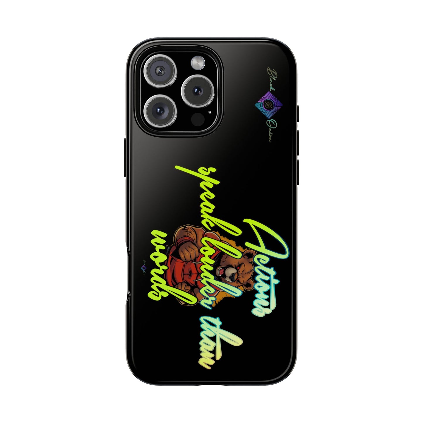 BlackOnion Brand New Phone Case - with Motivational Workout Motif ‘Actions speak lauder ‘💪🔥🫵