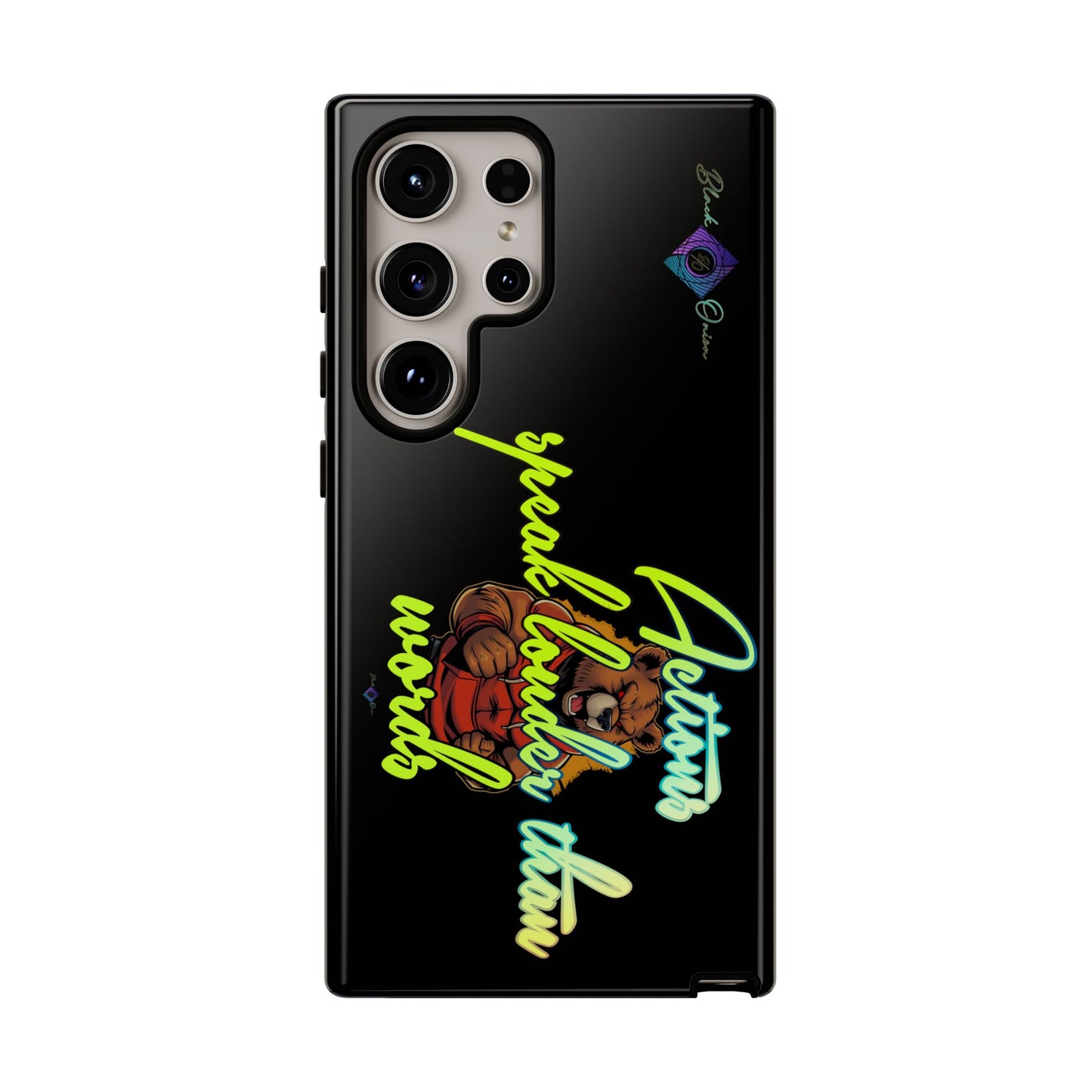 BlackOnion Brand New Phone Case - with Motivational Workout Motif ‘Actions speak lauder ‘💪🔥🫵