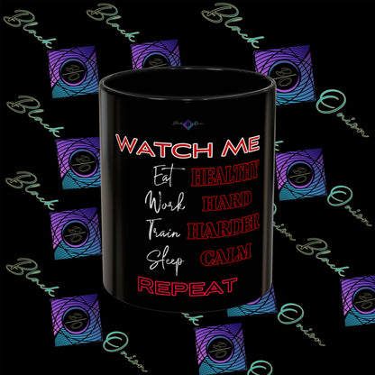 BlackOnion Coffee Mug Serial 2 with Workout Motif ‘Watch me’🫵🔥💪