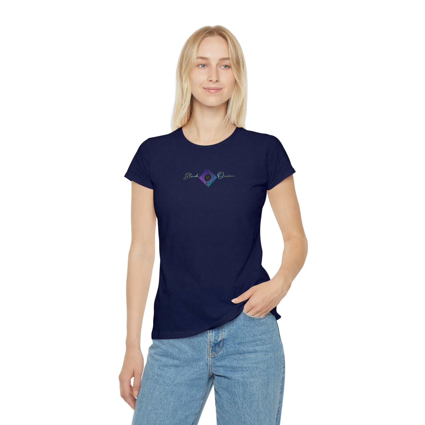 BlackOnion Women's Iconic T-Shirt - with Workout Motif 💯🌸💋