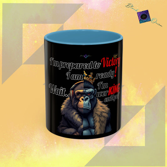 BlackOnion Coffee Mug - 11oz with Workout Motif ‘Victory 👑’🔥💪🫵