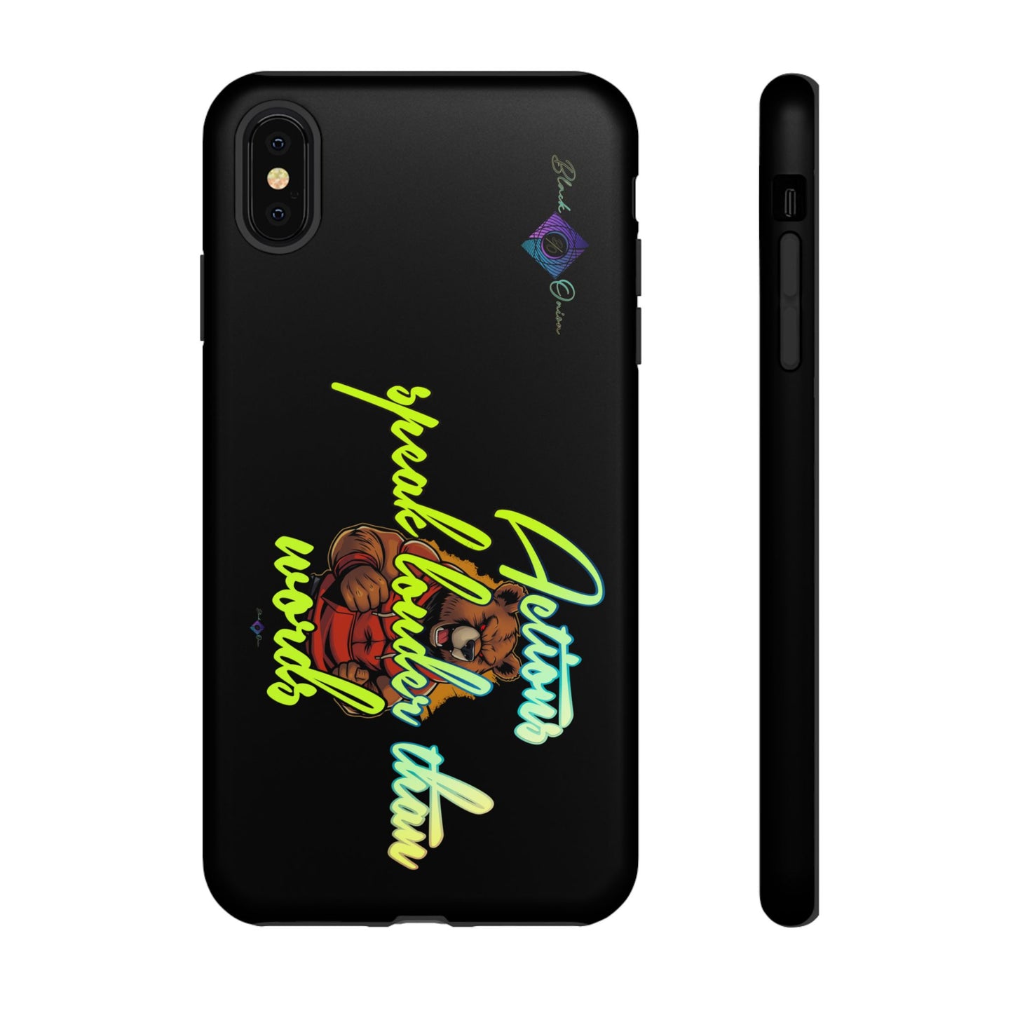 BlackOnion Brand New Phone Case - with Motivational Workout Motif ‘Actions speak lauder ‘💪🔥🫵