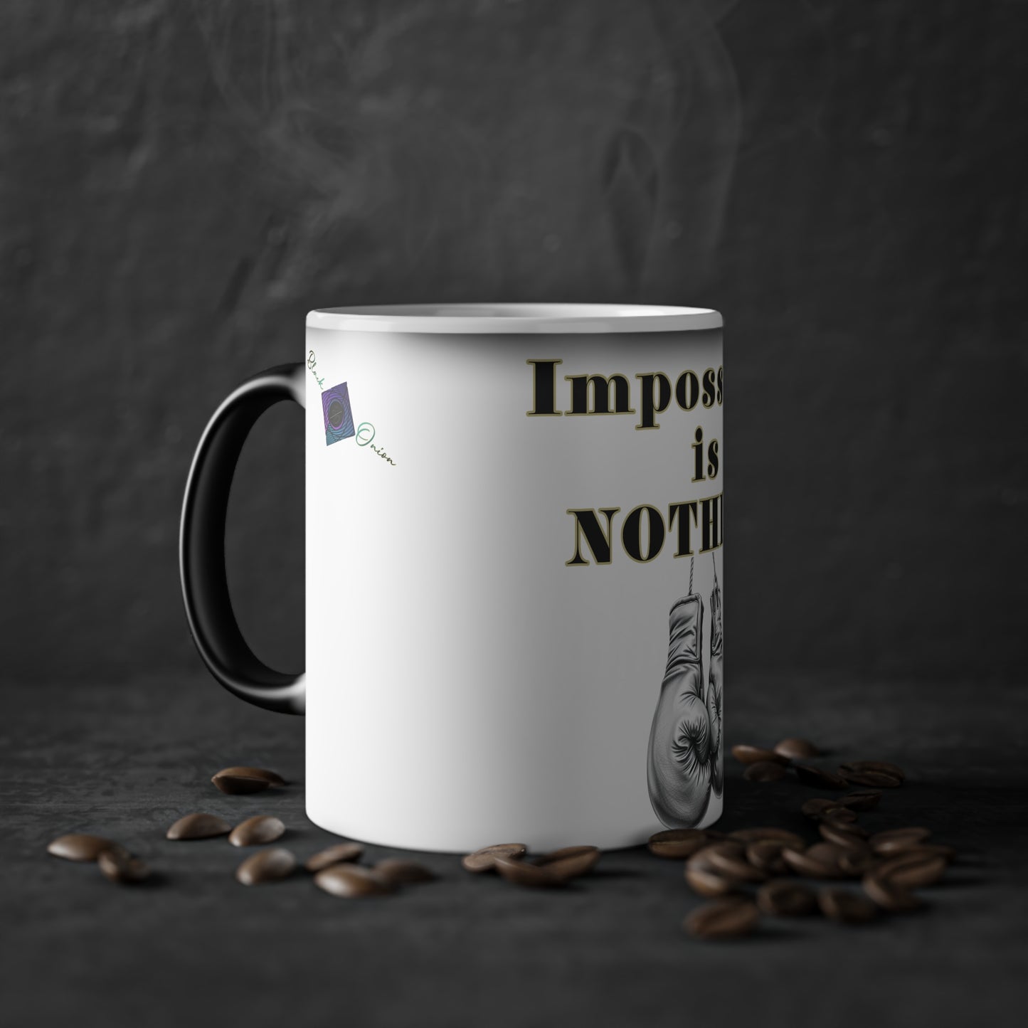 BlackOnion Color Changing Mug with Workout Motif ‘Impossible is nothing’ 💪🔥🫵