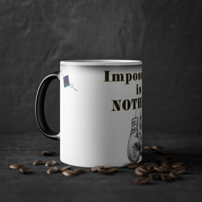 BlackOnion Color Changing Mug with Workout Motif ‘Impossible is nothing’ 💪🔥🫵