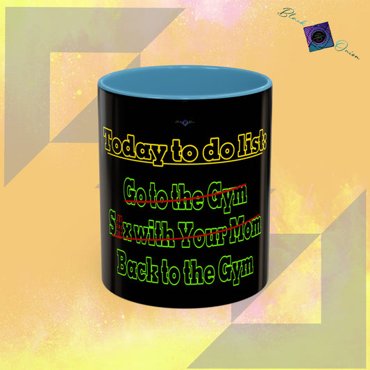 BlackOnion Coffee Mug 2 with Workout Motif ‘Today To Do List V2’🫵🔥💪