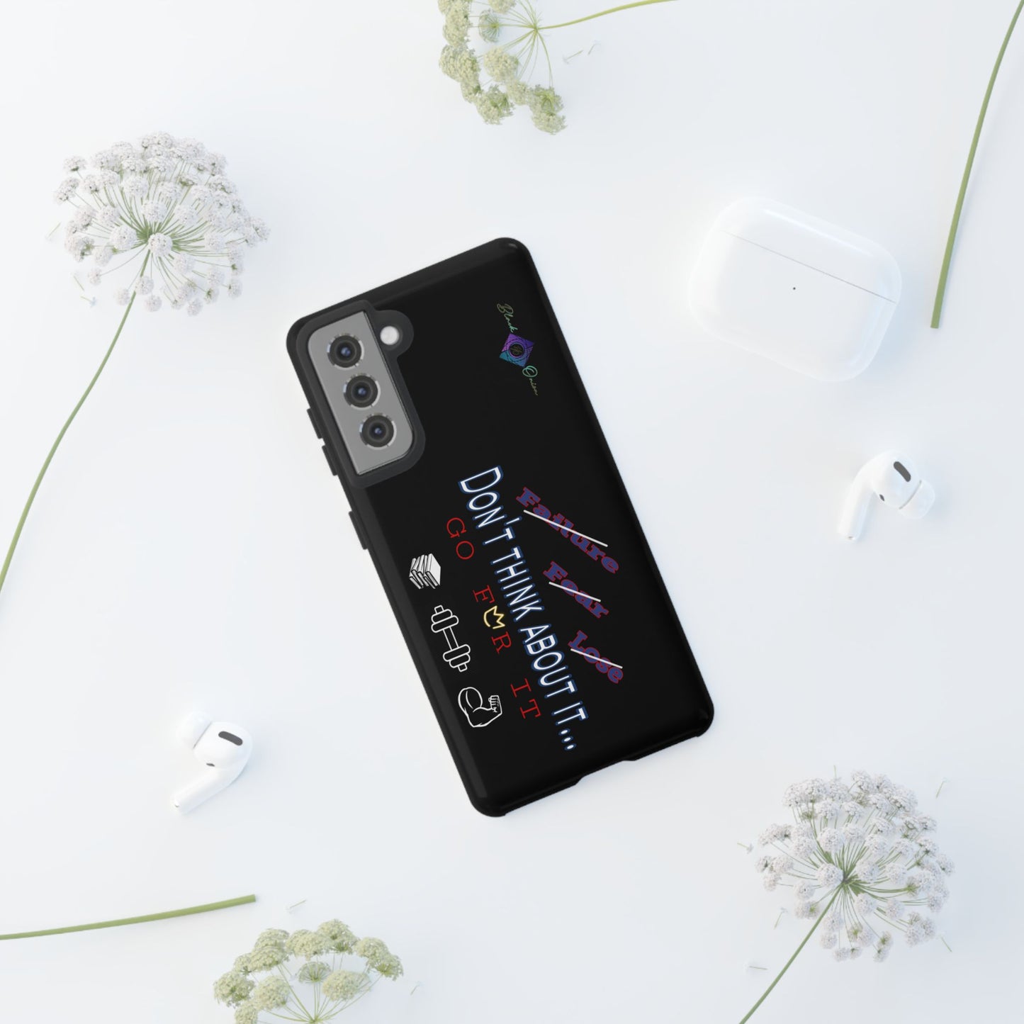 BlackOnion Brand New Phone Case - with Motivational Workout Motif’Don’t think ‘💪🔥🫵