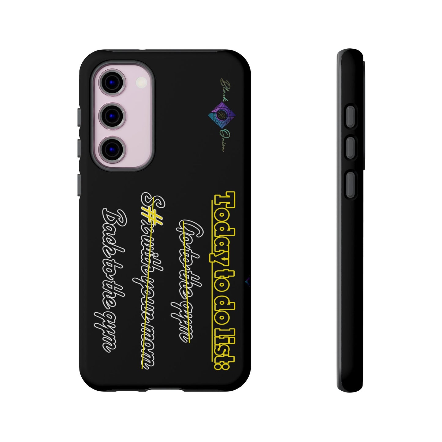 BlackOnion Brand New Phone Case - with Motivational Workout Motif’Today to do list ‘💪🔥🫵