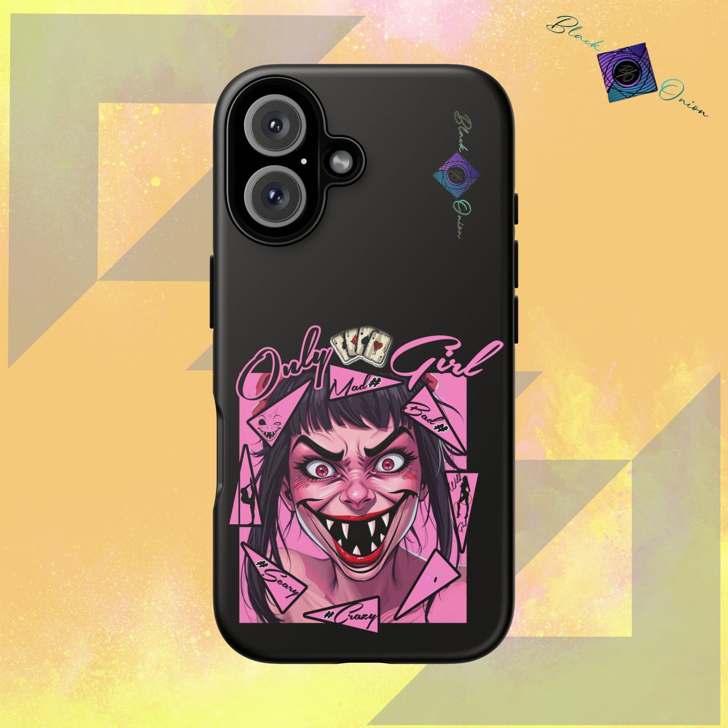 BlackOnion Brand New Phone Case - with Motivational Workout Motif’ Mad Girl💋🌸 ‘🔥🫵