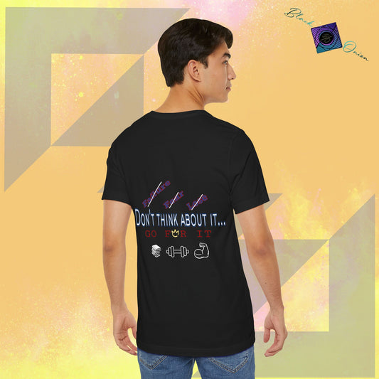 BlackOnion T-Shirt with Workout Motif “Don't Think About It, Go For It!” V3 💪🔥🫵