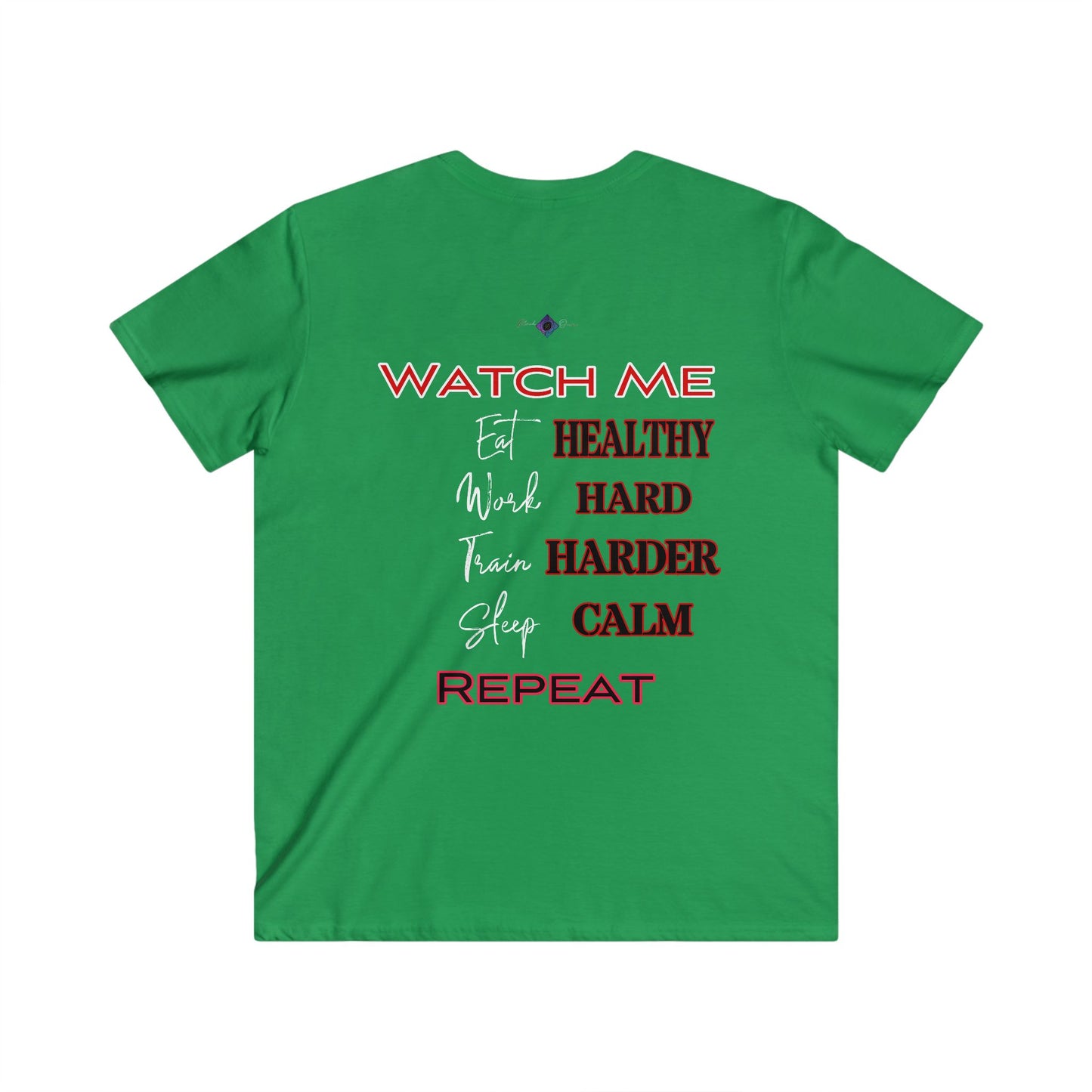 BlackOnion Men's V-Neck T-Shirt with Workout Motif ‘Watch Me’ 💪🔥🫵