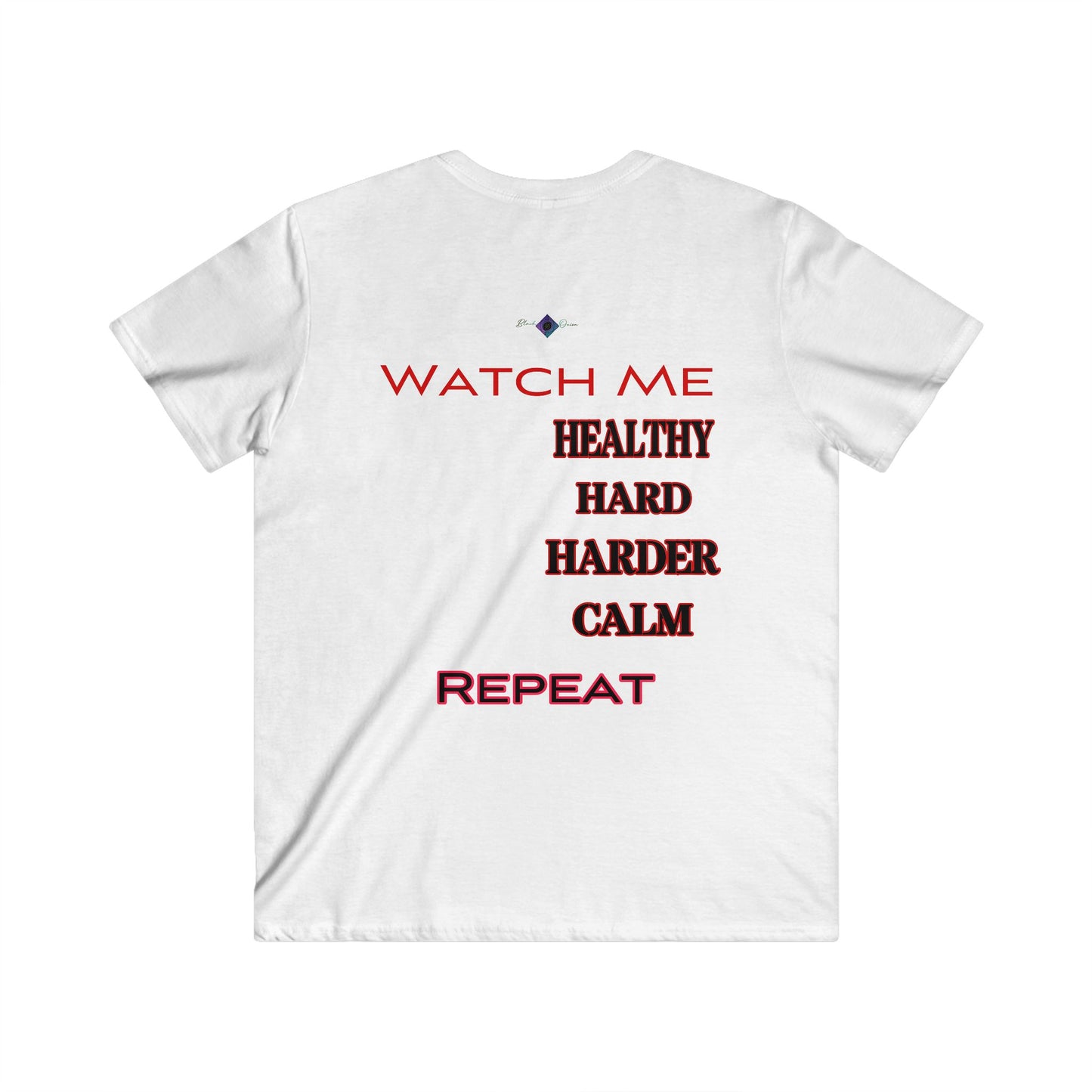 BlackOnion Men's V-Neck T-Shirt with Workout Motif ‘Watch Me’ 💪🔥🫵