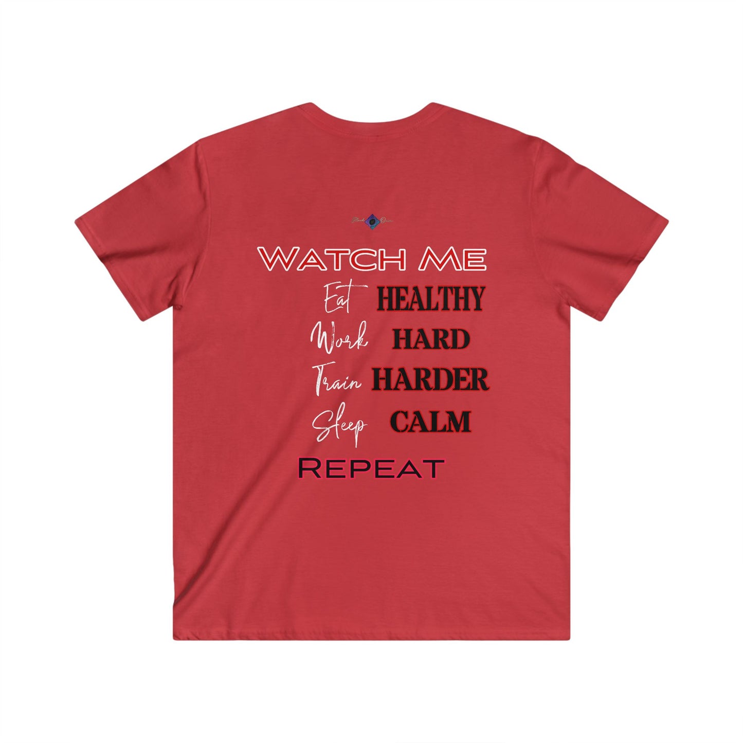 BlackOnion Men's V-Neck T-Shirt with Workout Motif ‘Watch Me’ 💪🔥🫵
