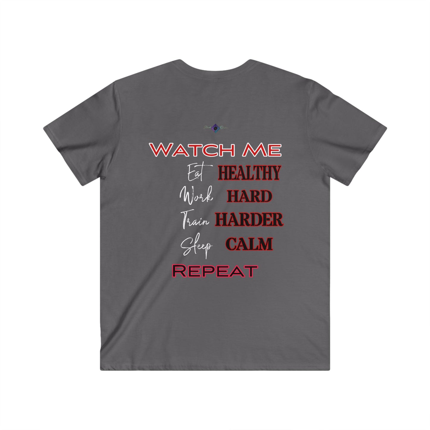 BlackOnion Men's V-Neck T-Shirt with Workout Motif ‘Watch Me’ 💪🔥🫵