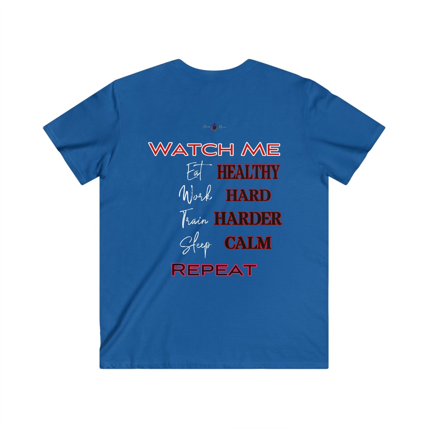 BlackOnion Men's V-Neck T-Shirt with Workout Motif ‘Watch Me’ 💪🔥🫵