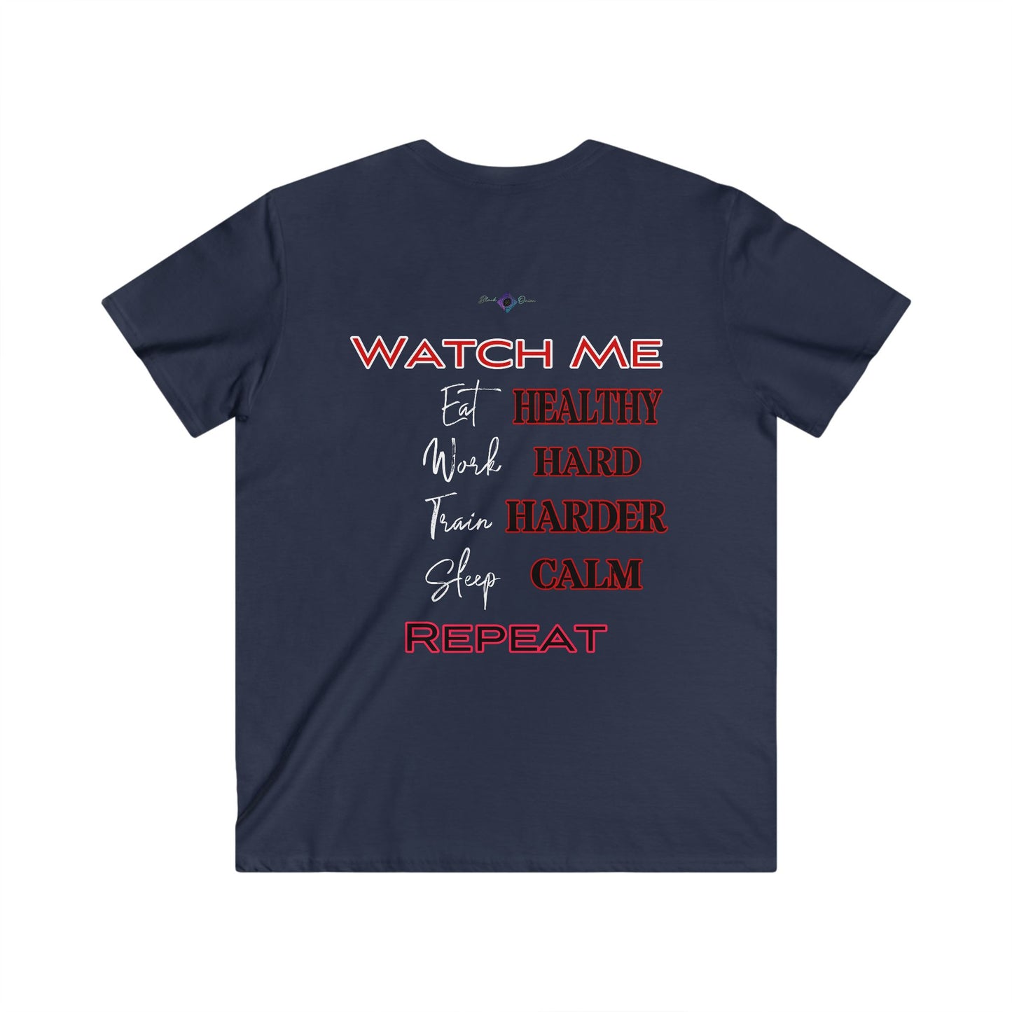 BlackOnion Men's V-Neck T-Shirt with Workout Motif ‘Watch Me’ 💪🔥🫵