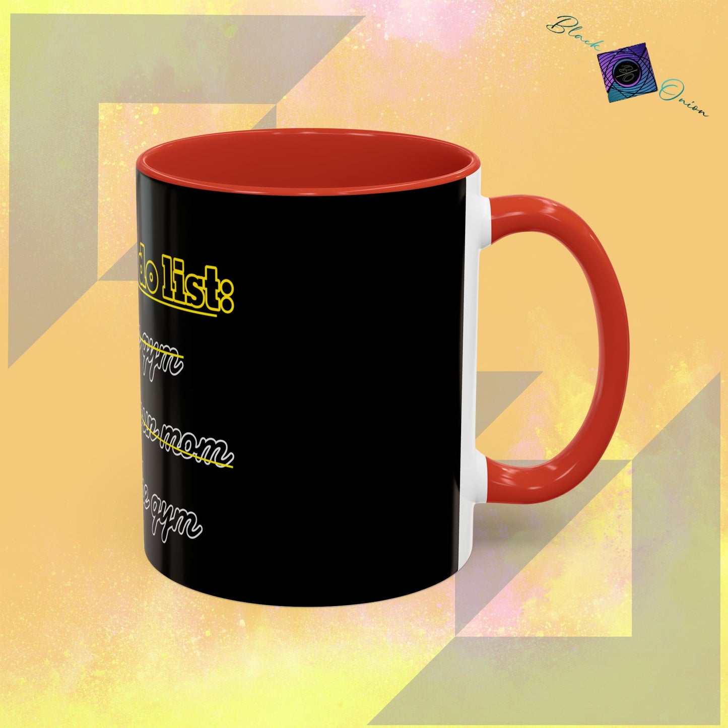 BlackOnion Coffee Mug - 11oz with Workout Motif ‘Today To Do List ’🔥💪🫵