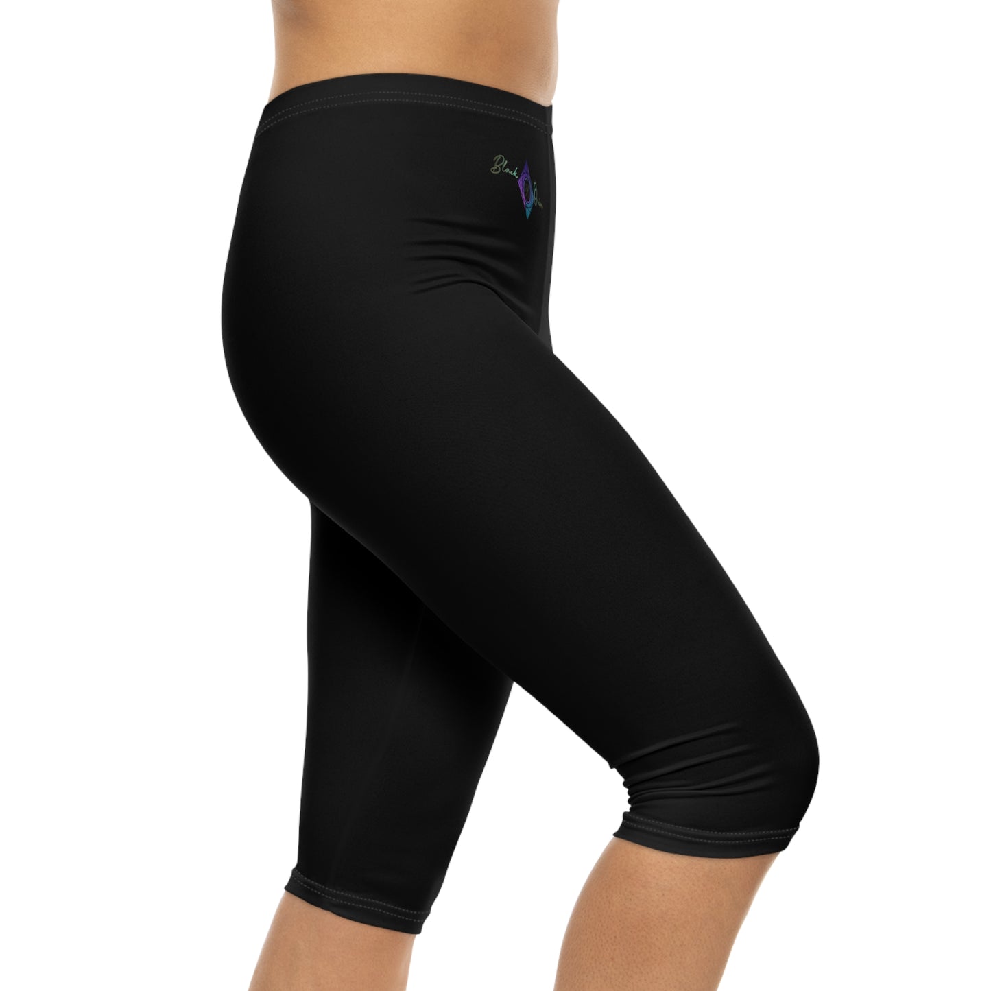 BlackOnion Comfortable Women’s Capri Leggings with Workout Design 💯💋🌸
