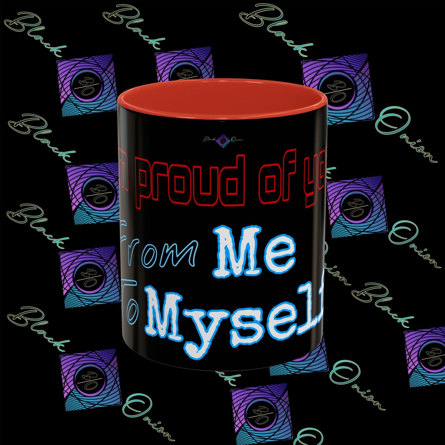 BlackOnion Coffee Mug 2 with Workout Motif ‘ I’m proud of you’🫵🔥💪
