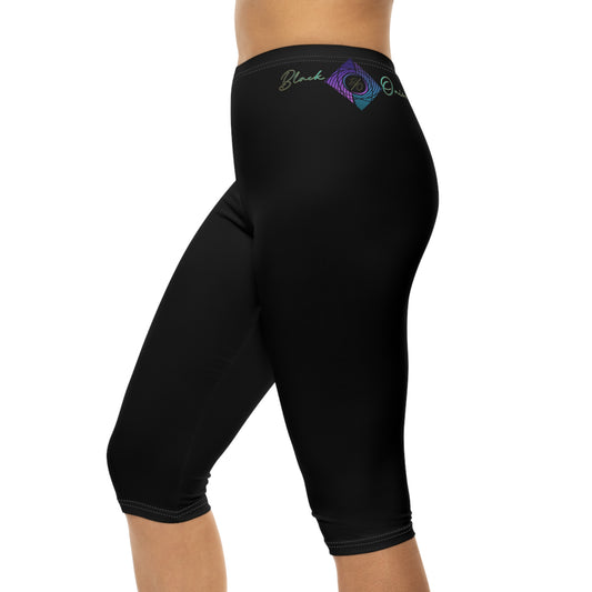 BlackOnion Comfortable Women’s Capri Leggings with Workout Design