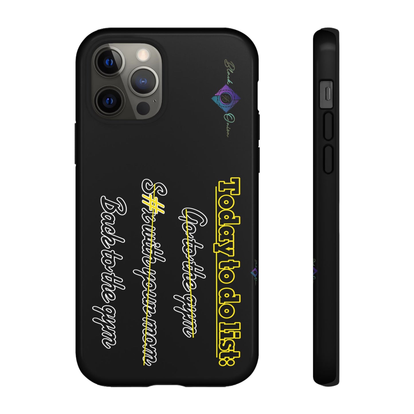BlackOnion Brand New Phone Case - with Motivational Workout Motif’Today to do list ‘💪🔥🫵
