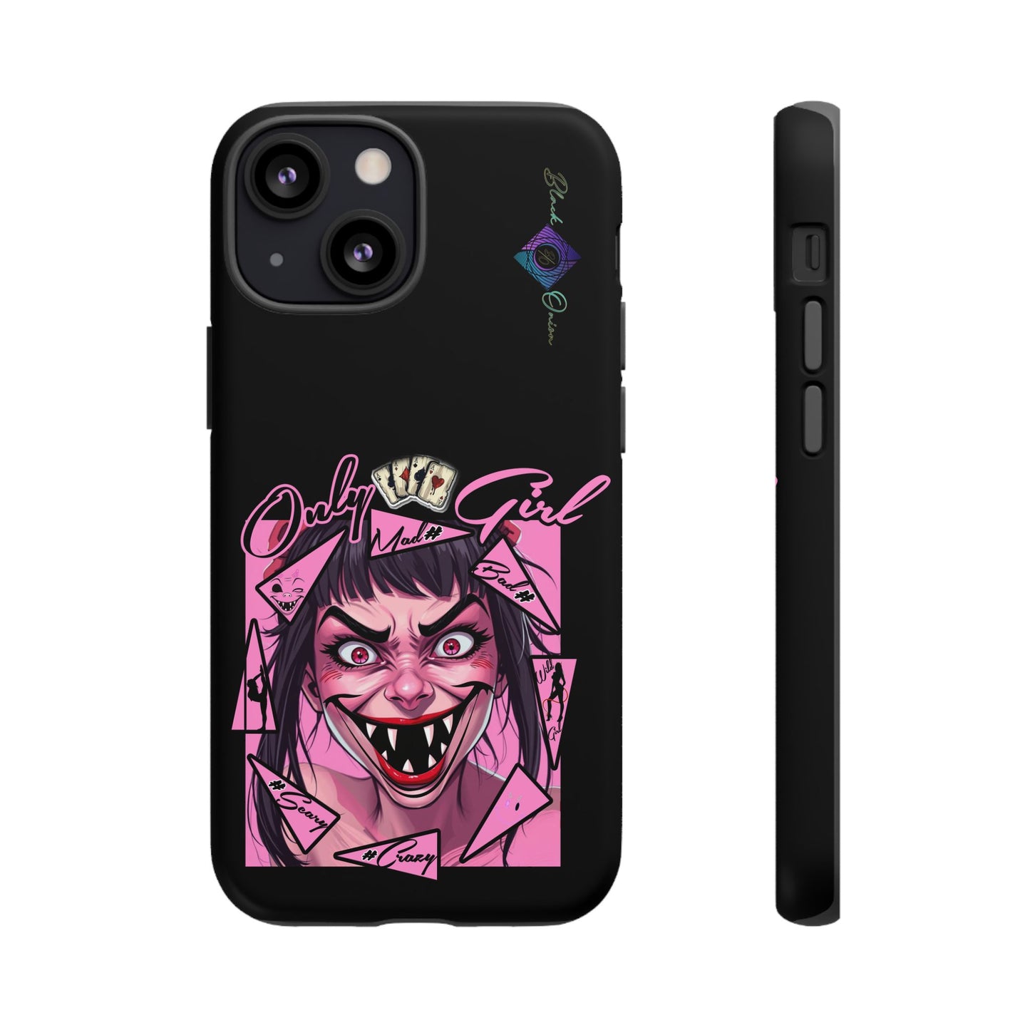 BlackOnion Brand New Phone Case - with Motivational Workout Motif’ Mad Girl💋🌸 ‘🔥🫵