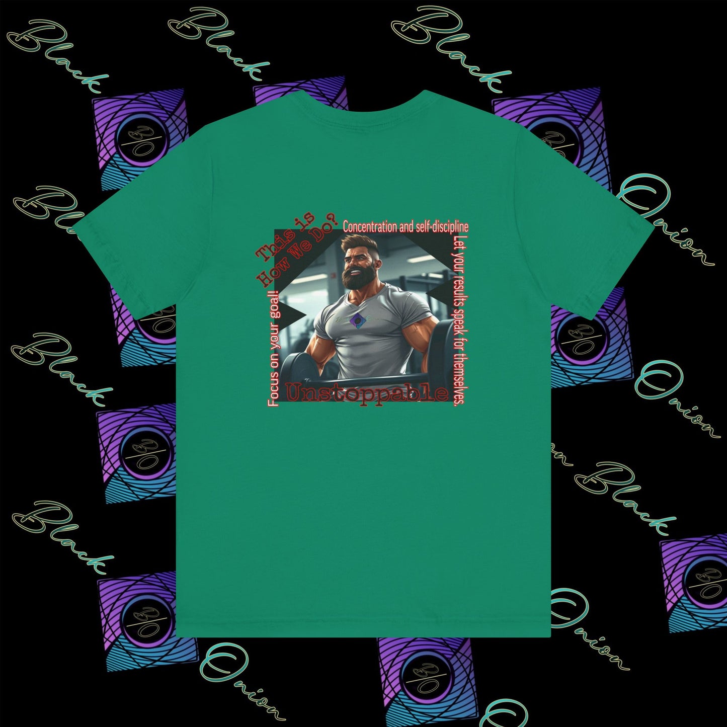 BlackOnion 'Unstoppable' T-Shirt with Workout Motif 💪🔥
