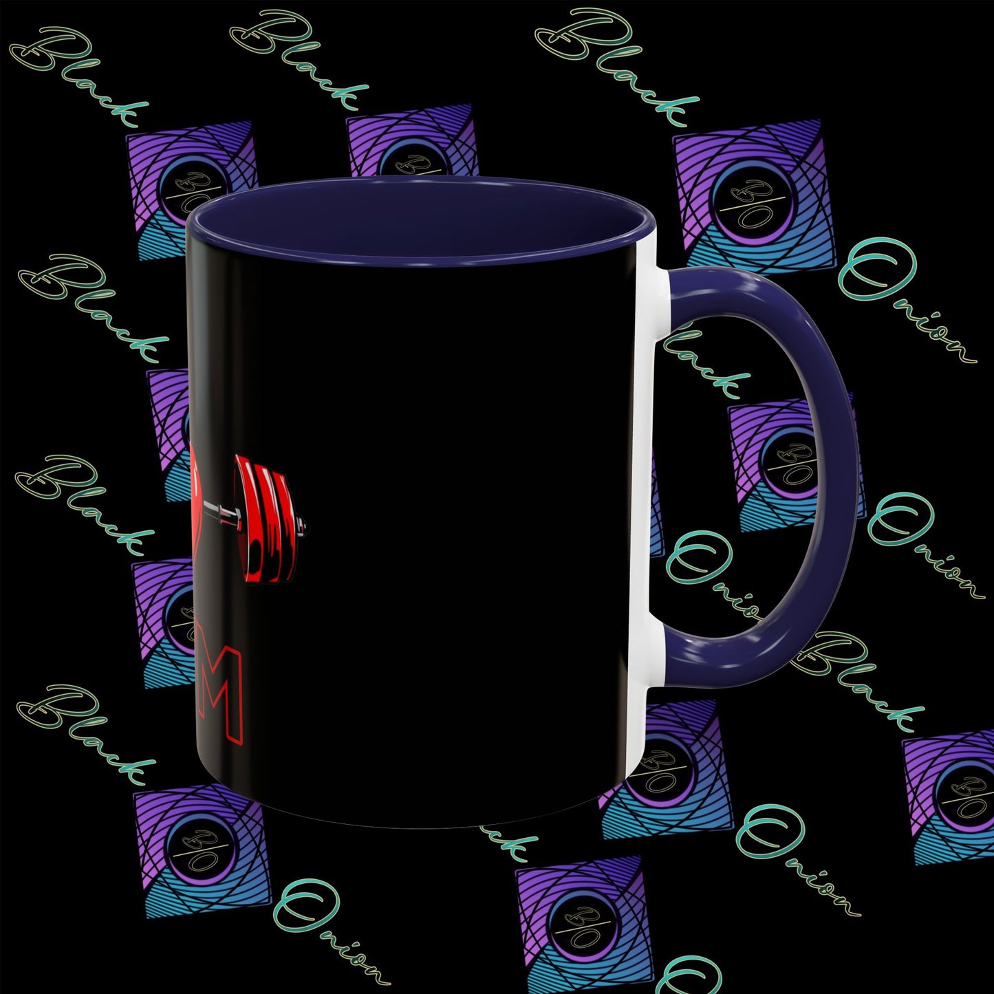 BlackOnion Coffee Mug - 11oz with Workout Motif ‘I Love Gym’🔥💪🫵