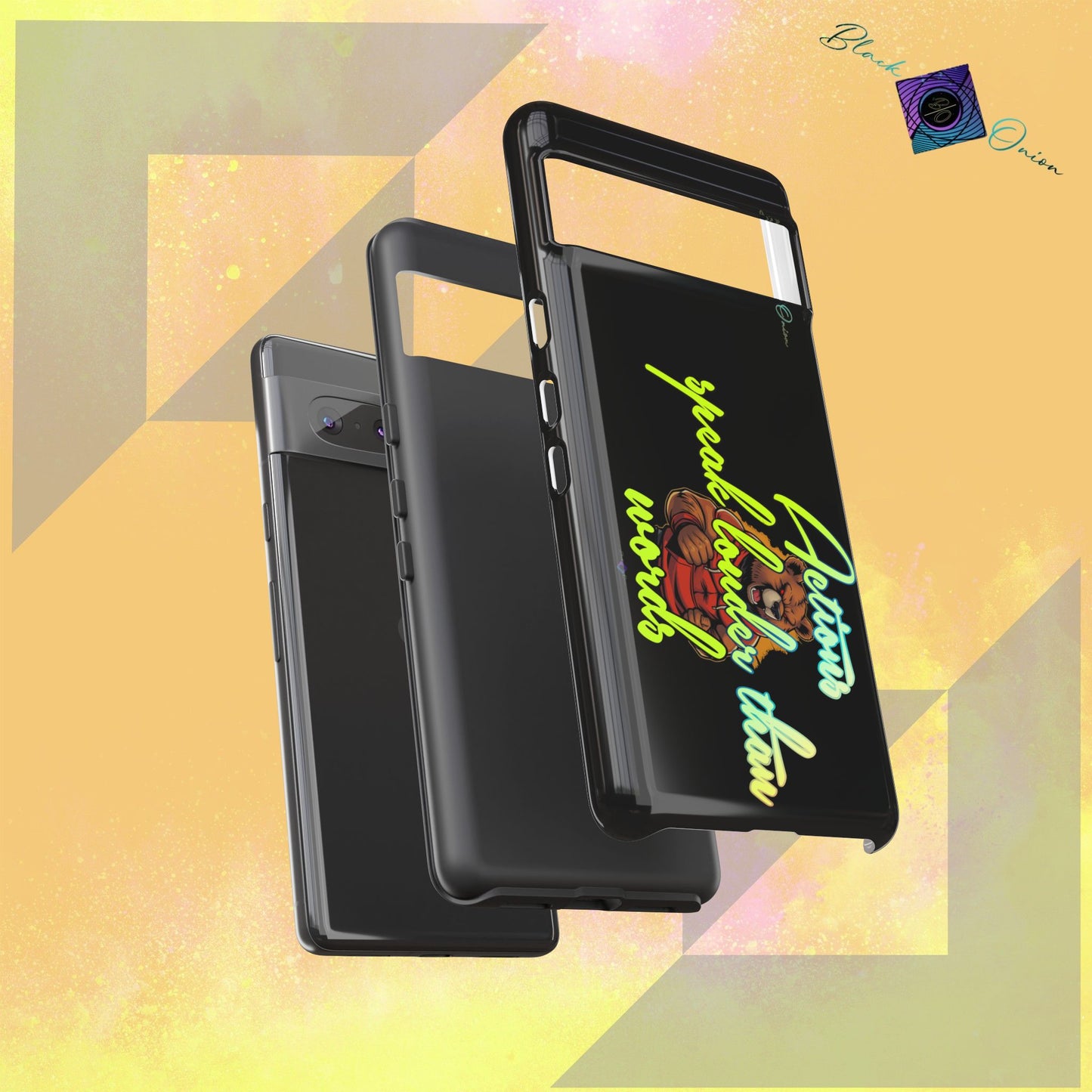 BlackOnion Brand New Phone Case - with Motivational Workout Motif ‘Actions speak lauder ‘💪🔥🫵