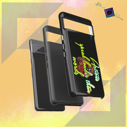 BlackOnion Brand New Phone Case - with Motivational Workout Motif ‘Actions speak lauder ‘💪🔥🫵
