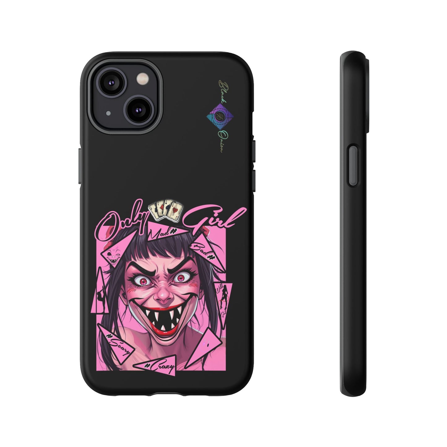 BlackOnion Brand New Phone Case - with Motivational Workout Motif’ Mad Girl💋🌸 ‘🔥🫵