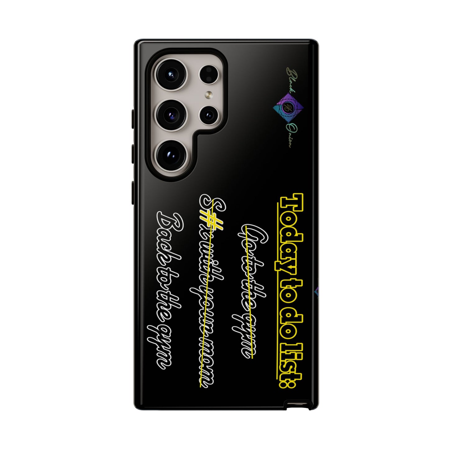 BlackOnion Brand New Phone Case - with Motivational Workout Motif’Today to do list ‘💪🔥🫵