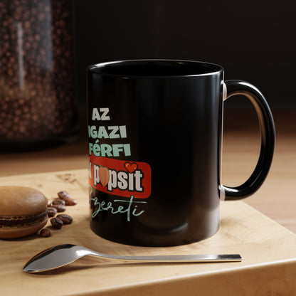 BlackOnion Coffee Mug - 11oz with Workout Motif ‘Az igazi férfi’🔥💪🫵