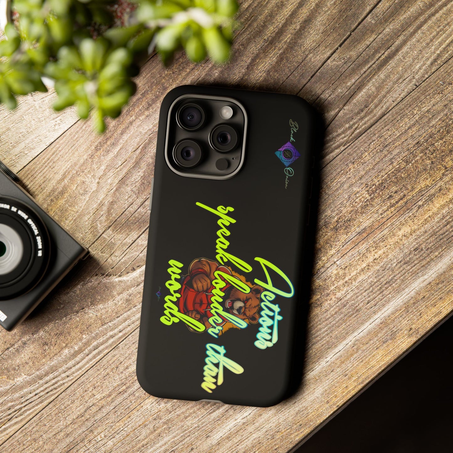 BlackOnion Brand New Phone Case - with Motivational Workout Motif ‘Actions speak lauder ‘💪🔥🫵